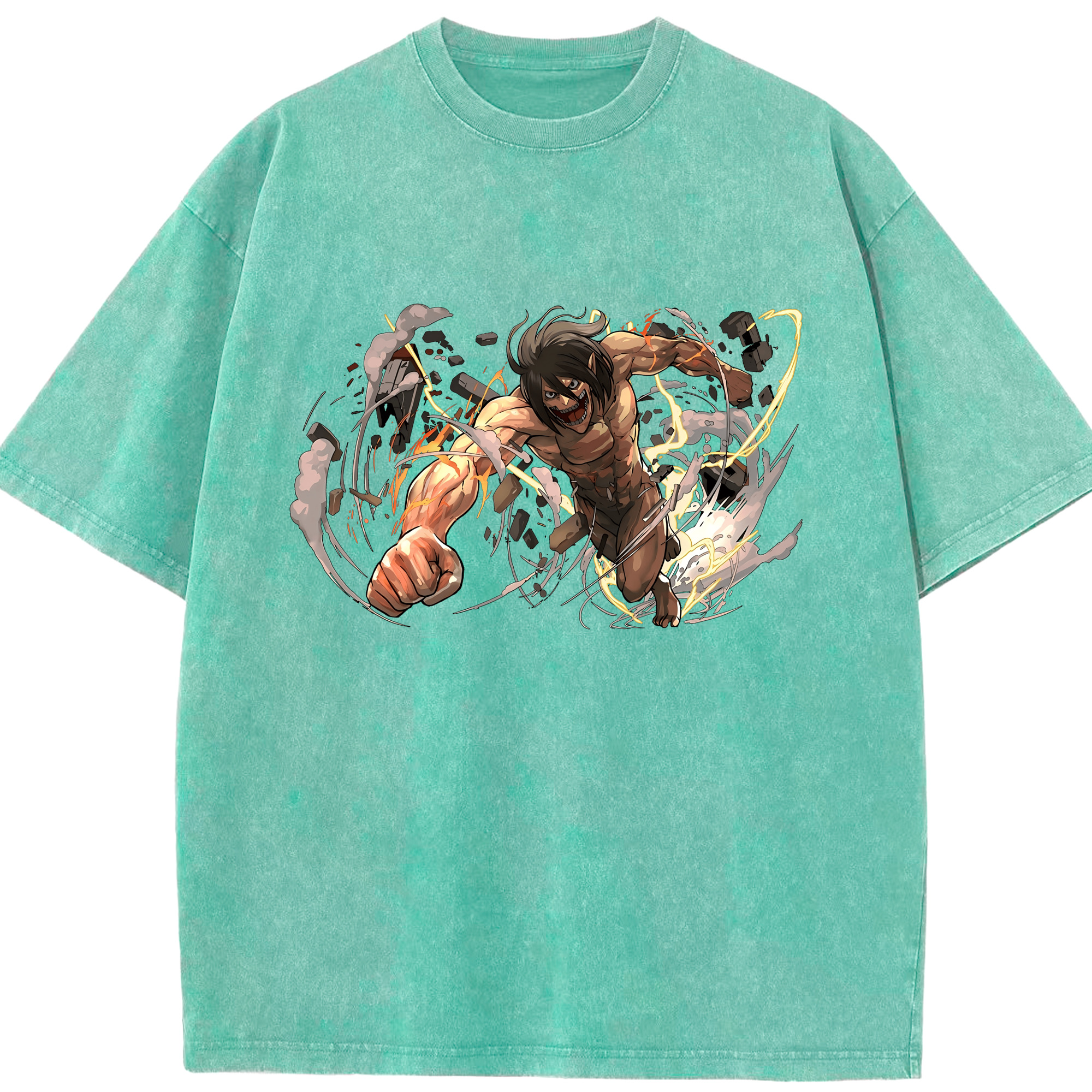 （画像用） 進撃の巨人 Attack on Titan 綿100% ヴィンテージ風 半袖Tシャツ（フロントプリント）